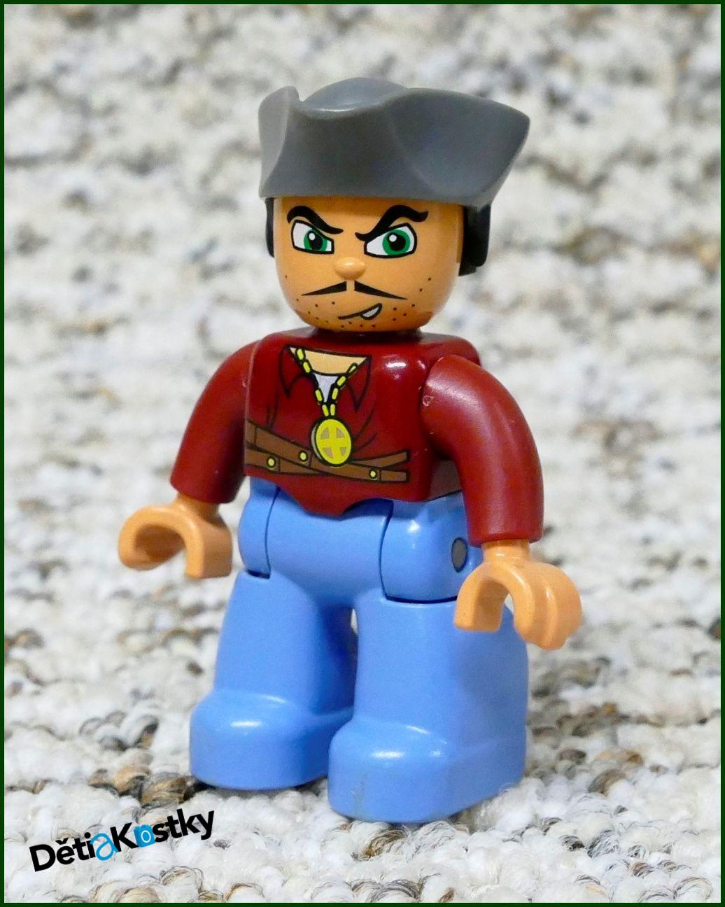 Lego® Duplo® Postavička Pirát - Šedý Klobouk