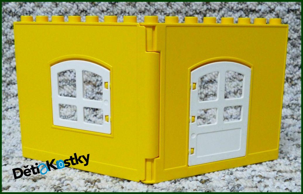 Lego® Duplo® Stěna Domu s Dveřmi a Oknem Oranžová