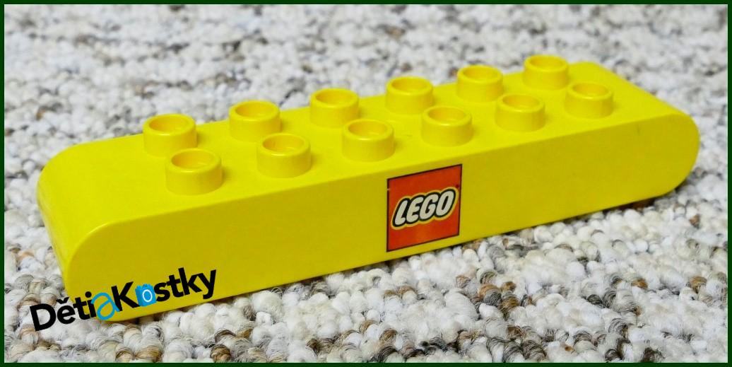 Lego® Duplo® Kostka Dlouhá 2x8 Žlutá - Nápis Lego