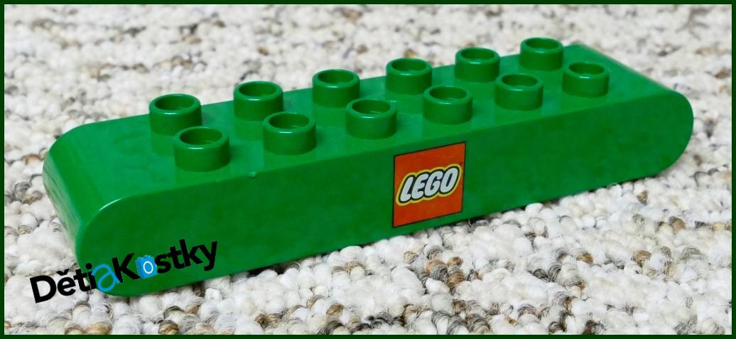 Lego® Duplo® Kostka Dlouhá 2x8 Zelená - Nápis Lego