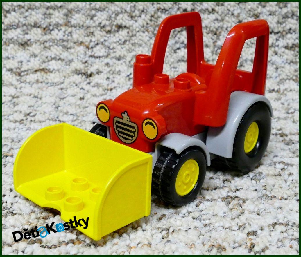 Lego® Duplo® Traktor Novější Červený se Žlutou Radlicí