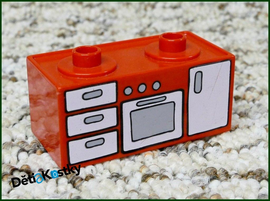 Lego® Duplo® Kuchyňská Linka se Šuplíky (Trouba) Červená
