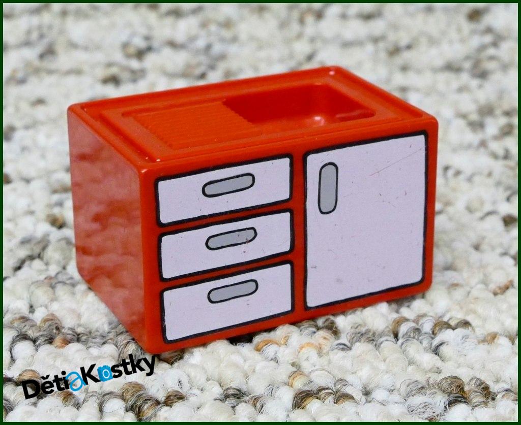 Lego® Duplo® Kuchyňská Linka s Dřezem Červená