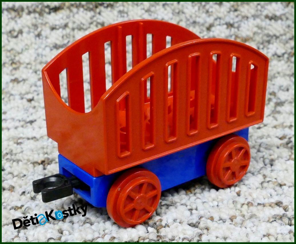 Lego® Duplo® Vagon Malý Modrý - Zakulacená Červená Korba