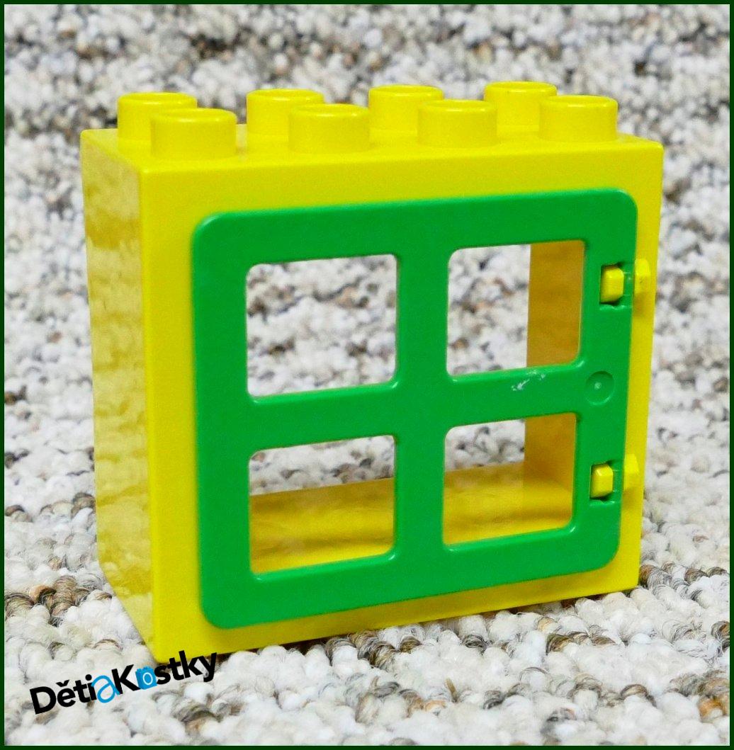 Lego® Duplo® Kostka s Oknem Žlutá - Zelená Okenice Hranatá
