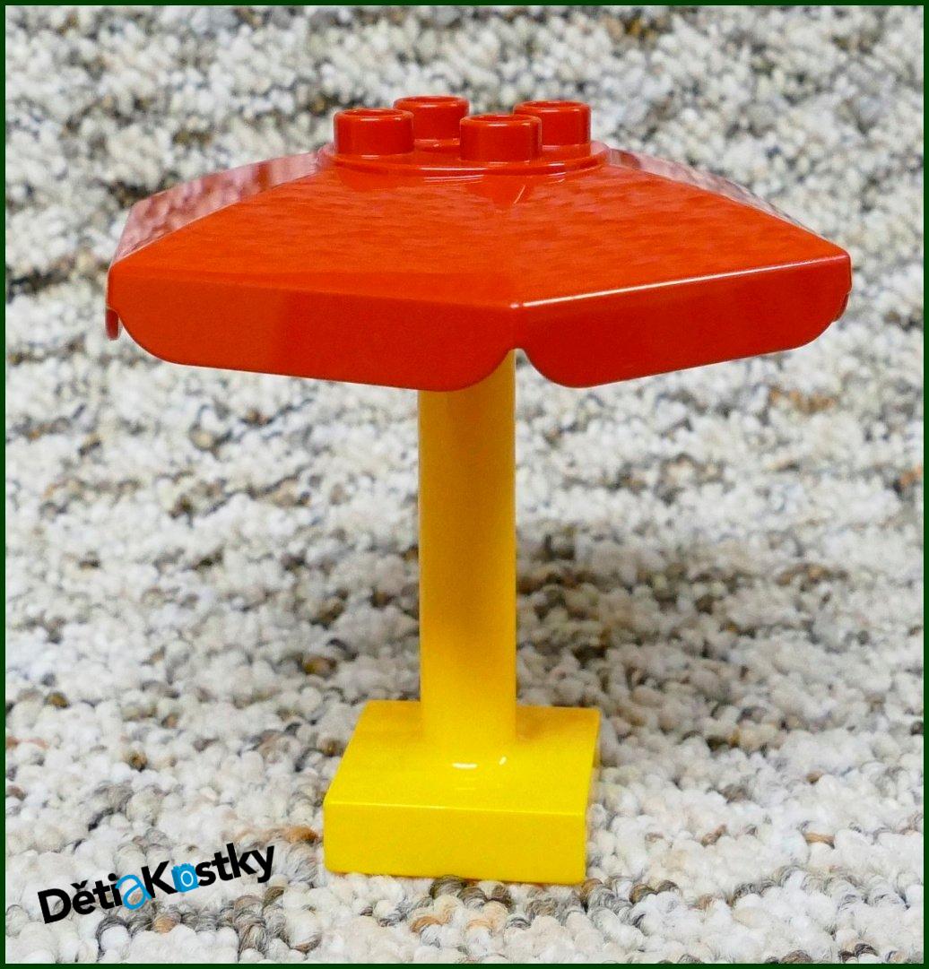 Lego® Duplo® Slunečník Velký Červený - Oranžový Podstavec