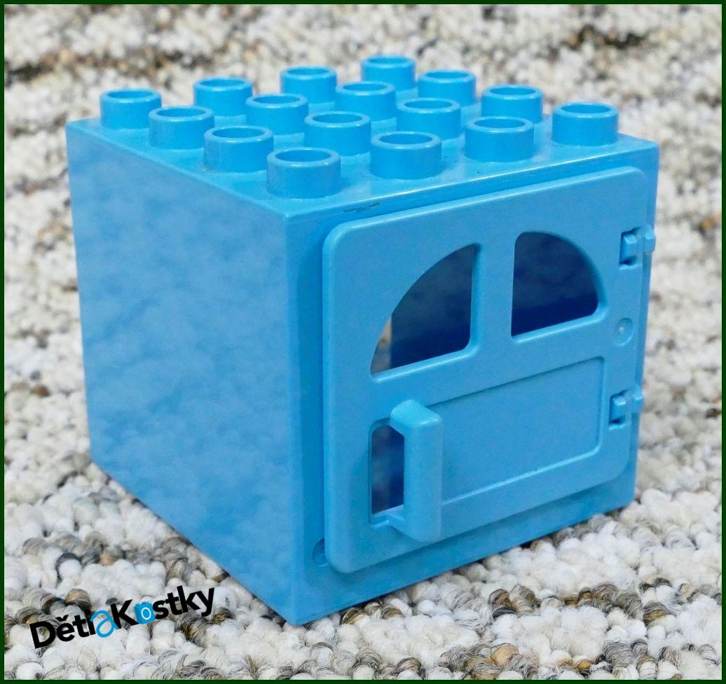 Lego® Duplo® Kostka s Dveřmi 4x4x4 Tyrkysová - Tyrkys Dveře