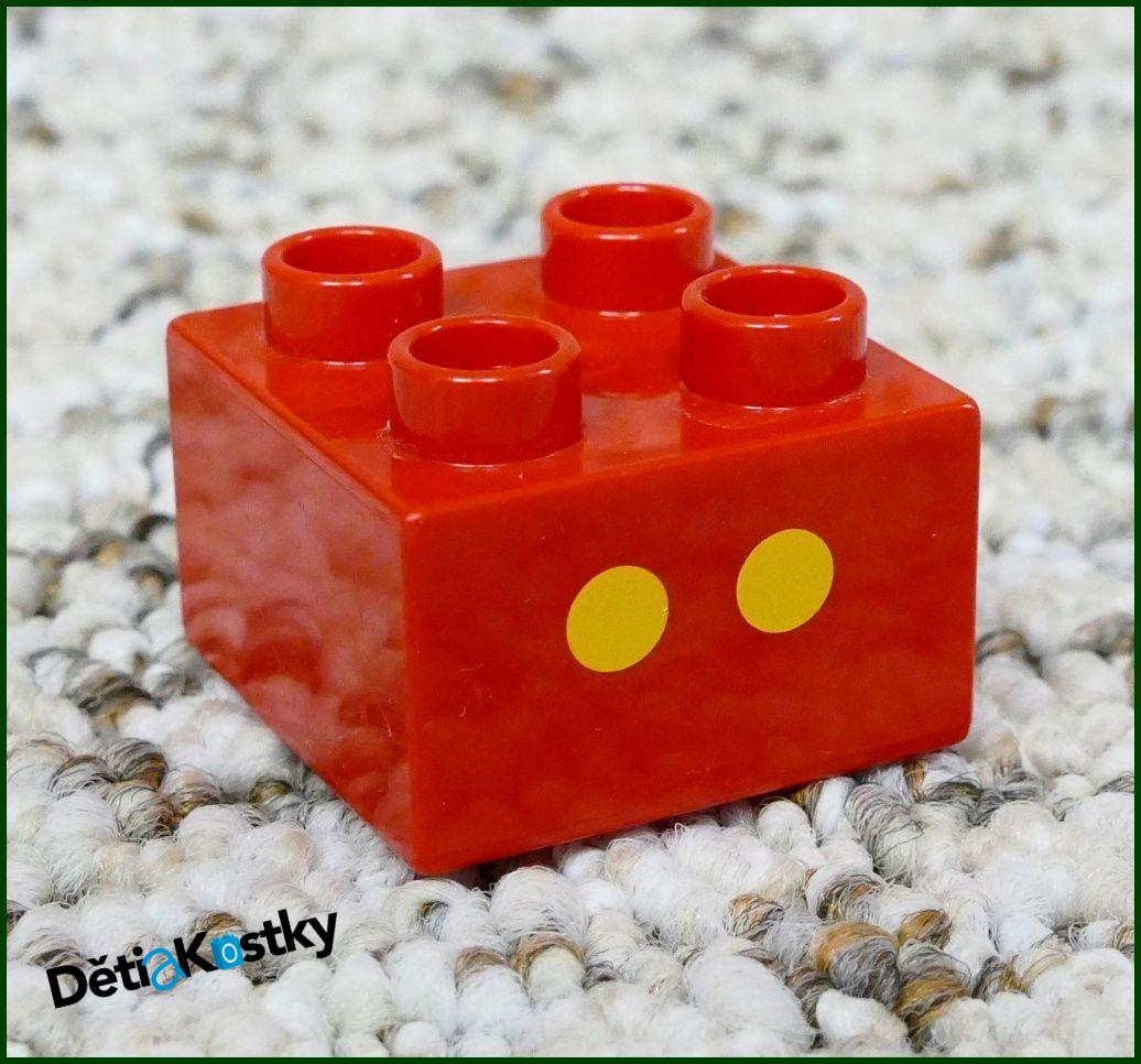 Lego® Duplo® Kostka 2x2 Červená - Dvě Tečky