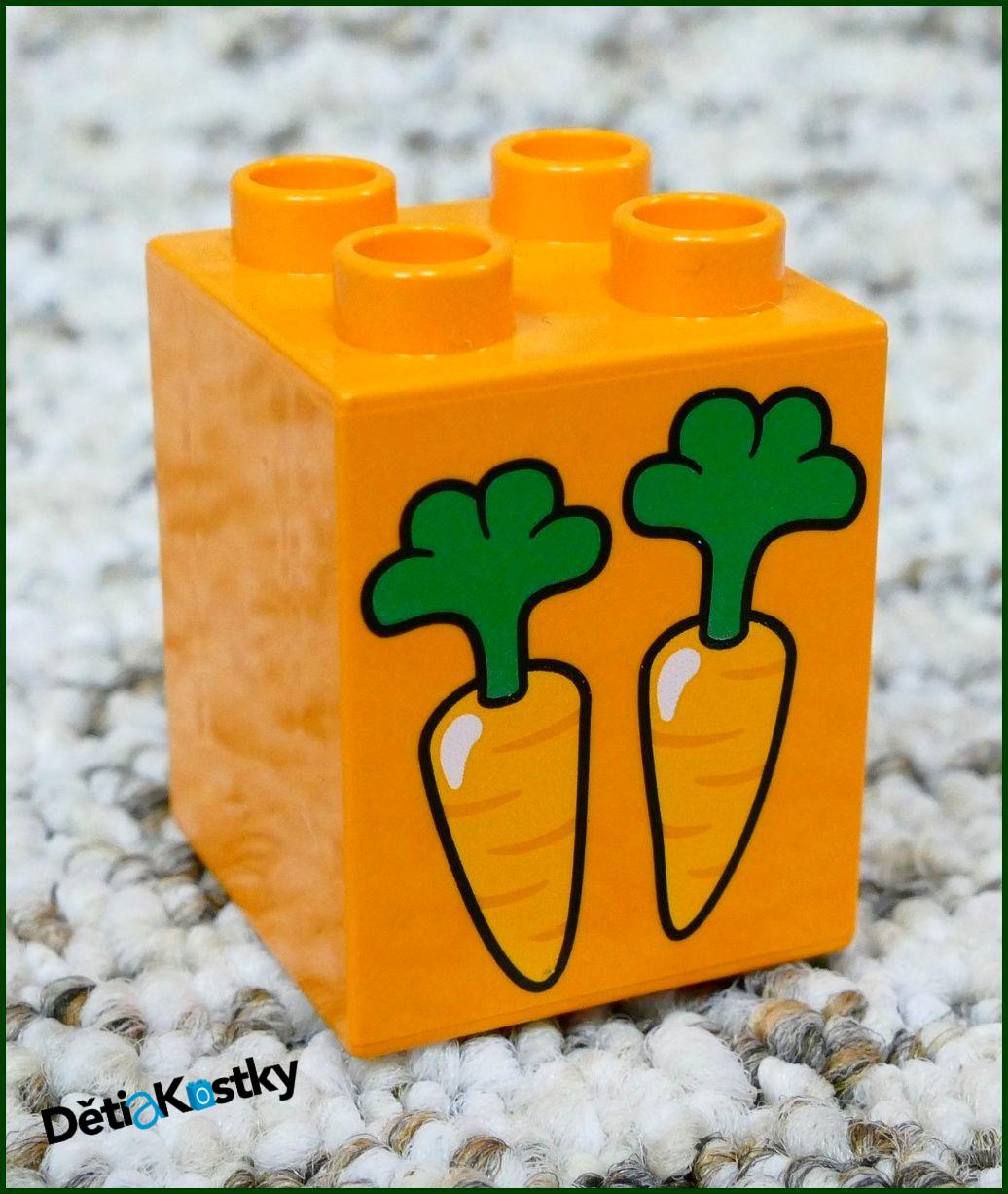 Lego® Duplo® Kostka 2x2x2 Oranžová - Dvě Mrkve