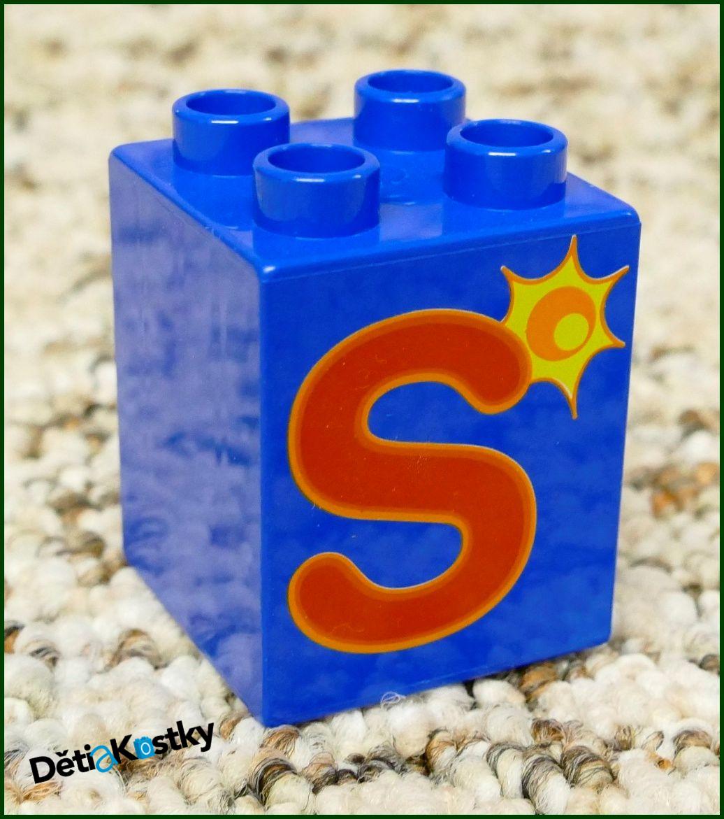 Lego® Duplo® Kostka 2x2x2 - Písmeno S (Sun)