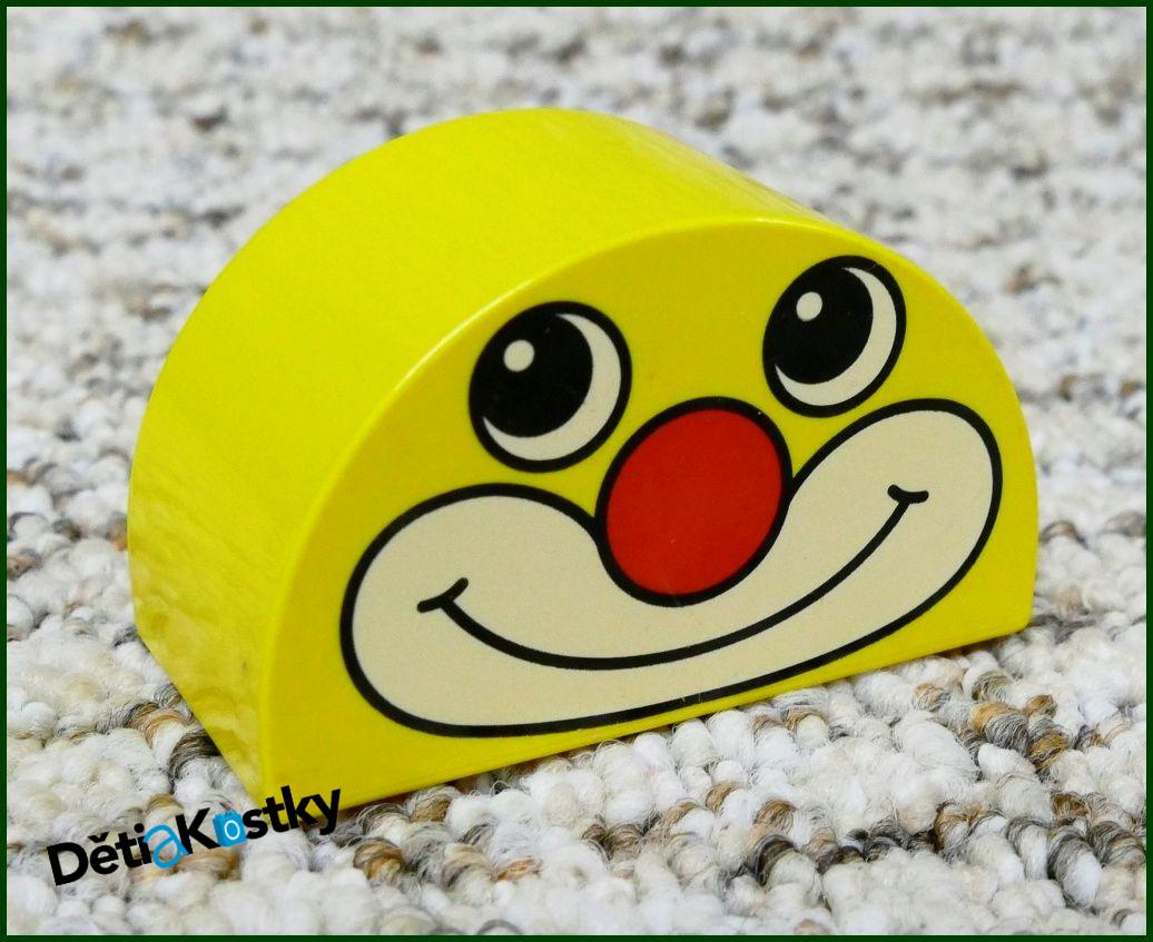 Lego® Duplo® Kostka 2x4 Zaoblená Žlutá - Obličej Šaška