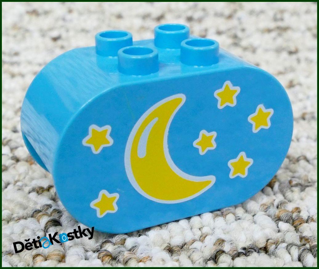 Lego® Duplo® Kostka 2x4x2 Zaoblená Tyrkysová - Měsíček a Sluníčko