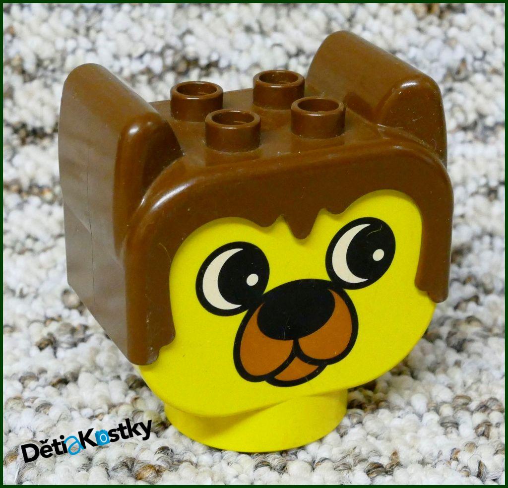 Lego® Duplo® Hlava Psa - Tmavě Hnědá - Velké Oči