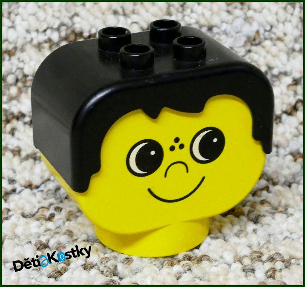Lego® Duplo® Hlava Obličej - Černá - Malé Oči