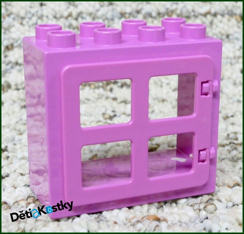 Lego® Duplo® Kostka s Oknem Růžová - Růžová Okenice Hranatá