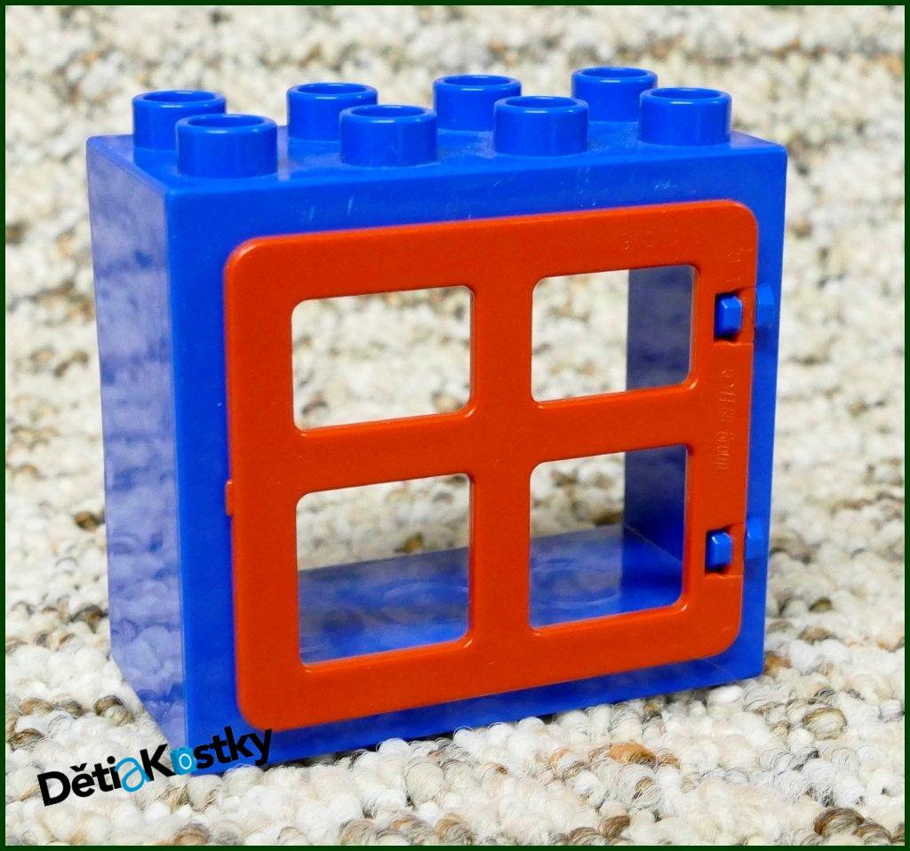 Duplo Kostka s Oknem Tmavě Modrá - Červené Okno