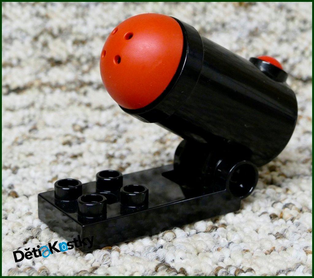 Lego® Duplo® Dělo Malé Vystřelovací Černé Nastavitelné s Červeným Nábojem