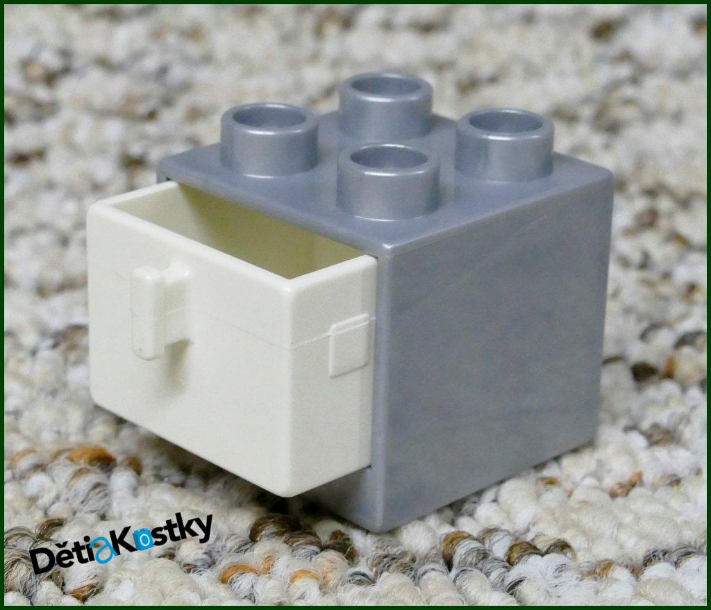 Lego® Duplo® Skříňka Malá Šedá/Bílý Šuplík
