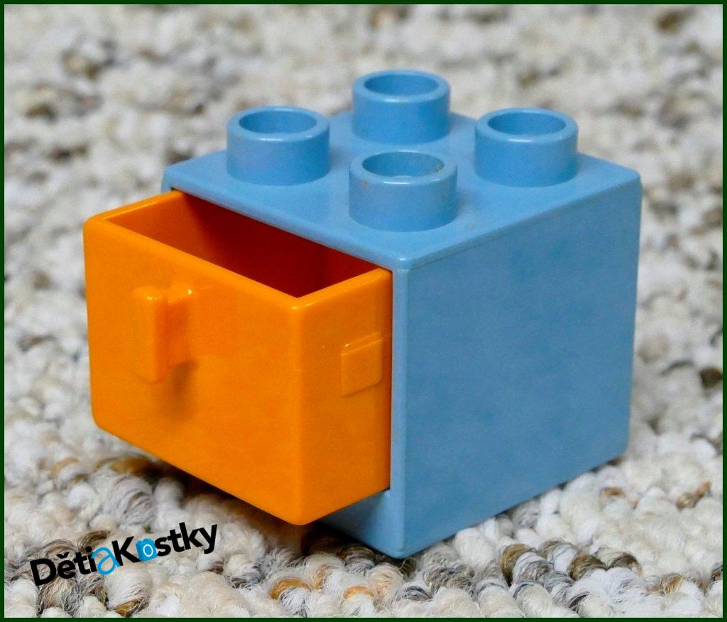 Lego® Duplo® Skříňka Malá Světle Modrá/Oranžový Šuplík