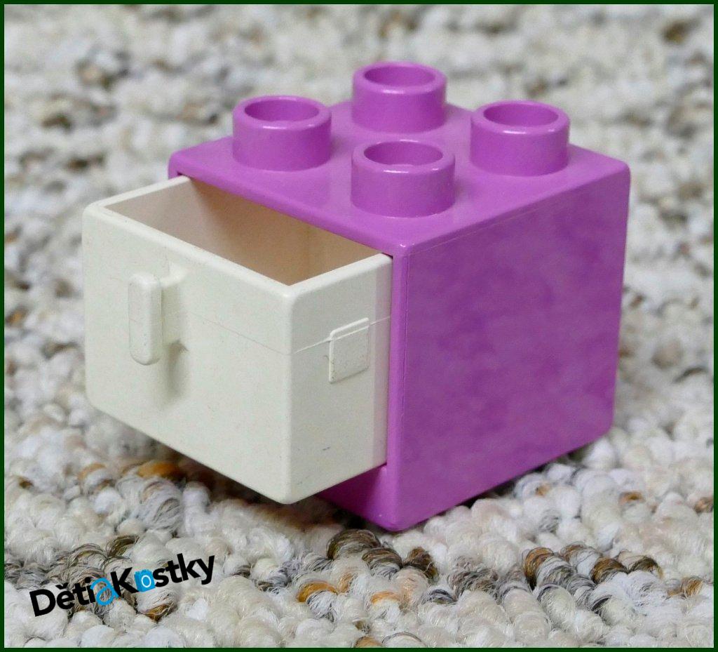 Lego® Duplo® Skříňka Malá Světle Růžová/Bílý Šuplík