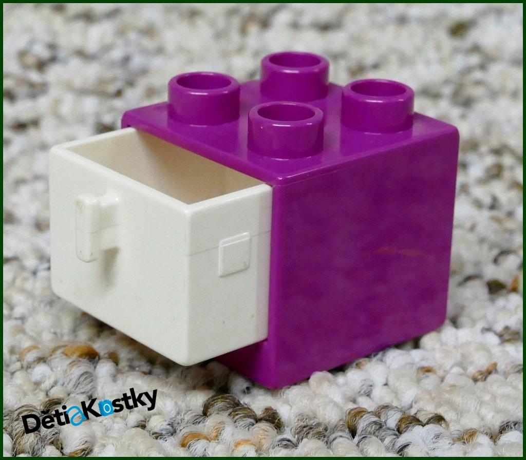 Lego® Duplo® Skříňka Malá Tmavě Růžová/Bílý Šuplík