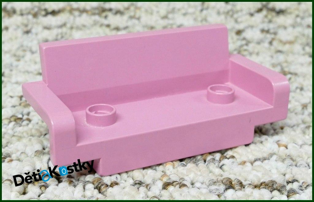 Lego® Duplo® Sedačka Dvojitá Světle Růžová (Hranatá)