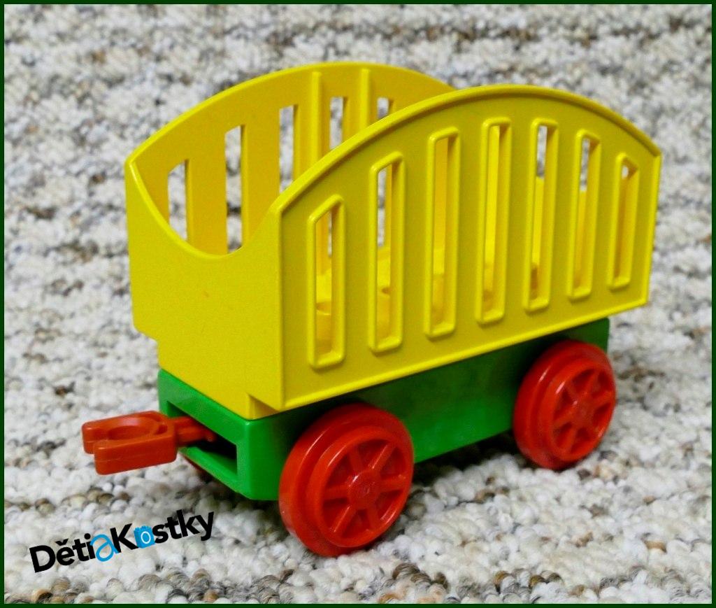 Lego® Duplo® Vagon Malý Zelený - Zakulacená Žlutá Korba