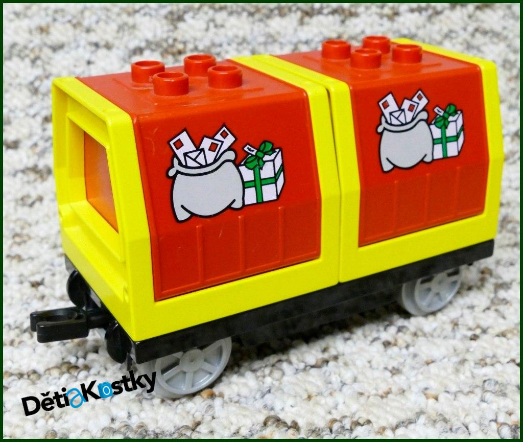 Lego® Duplo® Vagon - Kontejnery Výklopné Pošta - Žlutá/Červená