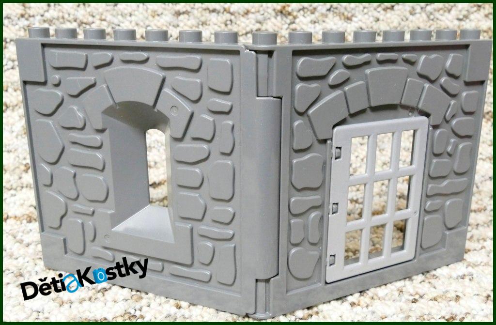 Lego® Duplo® Stěna Hradu Tmavě Šedá - Šedá Mříž