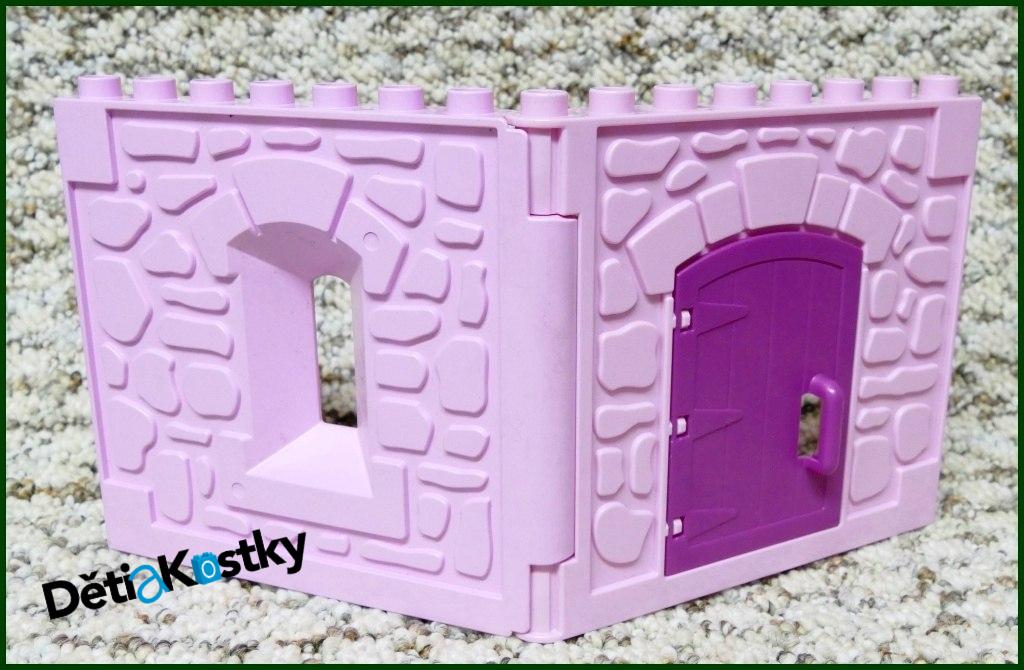 Lego® Duplo® Stěna Hradu Růžová - Fialové Dveře