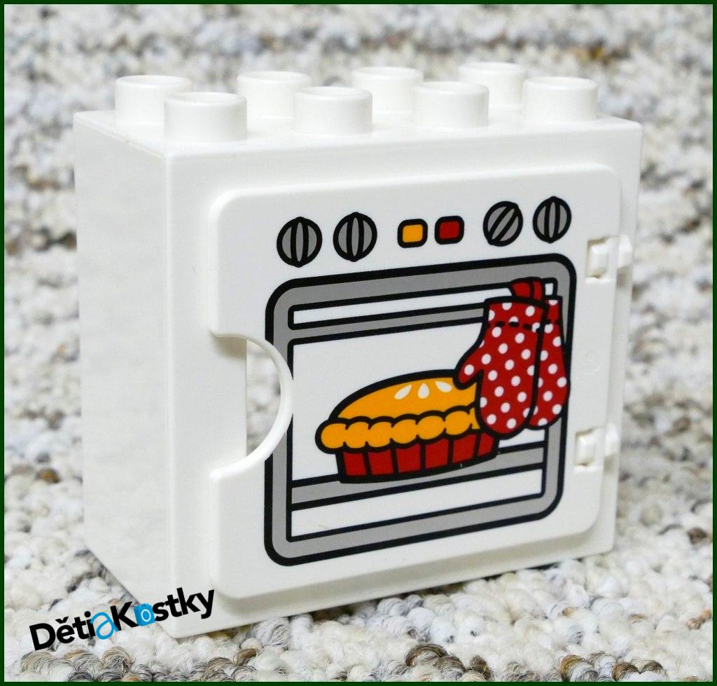 Lego® Duplo® Kostka s Dvířky Bílá (Trouba s Koláčem Bílá)