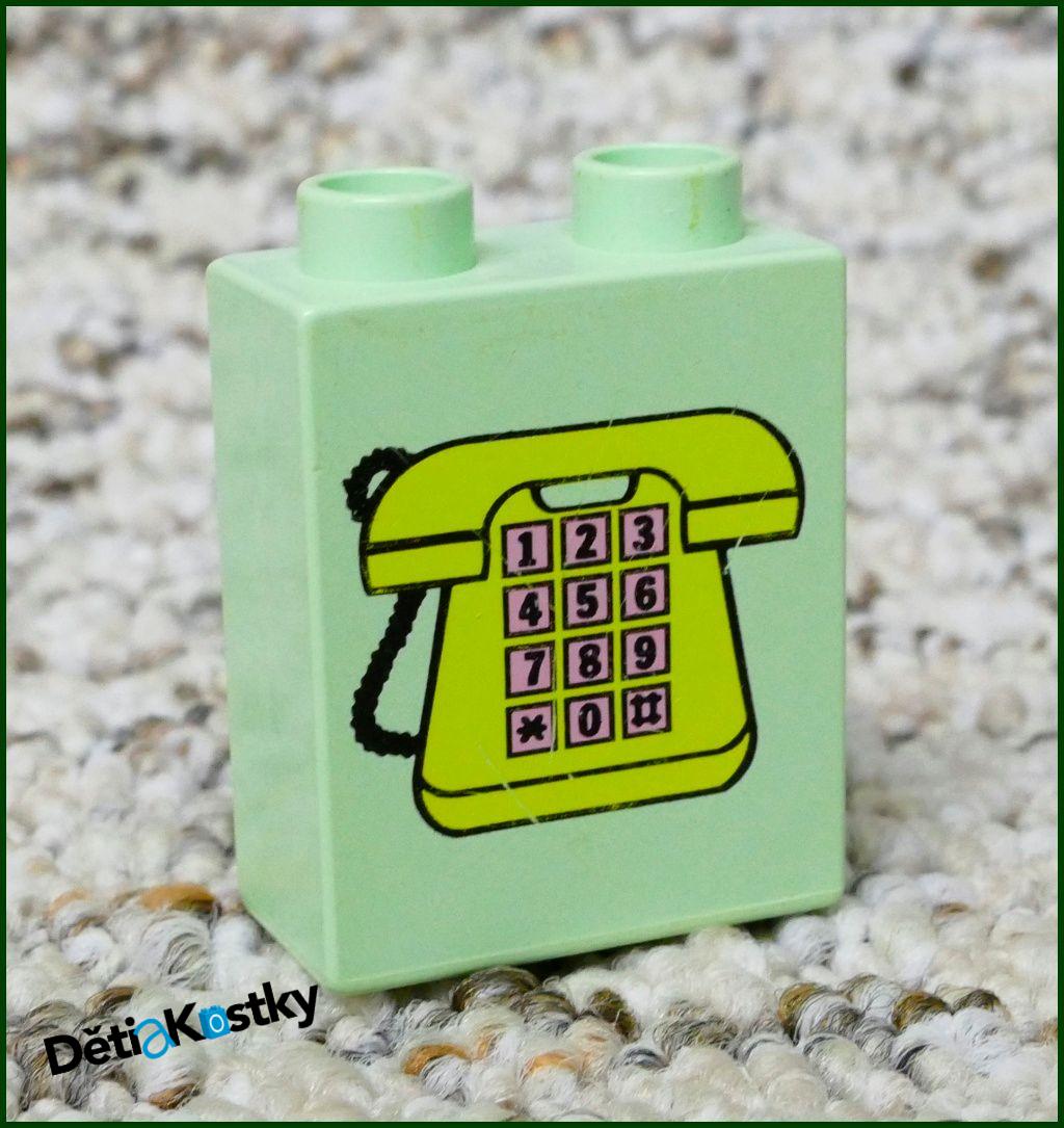 Lego® Duplo® Kostka 1x2x2 Světlounce Zelená - Telefon