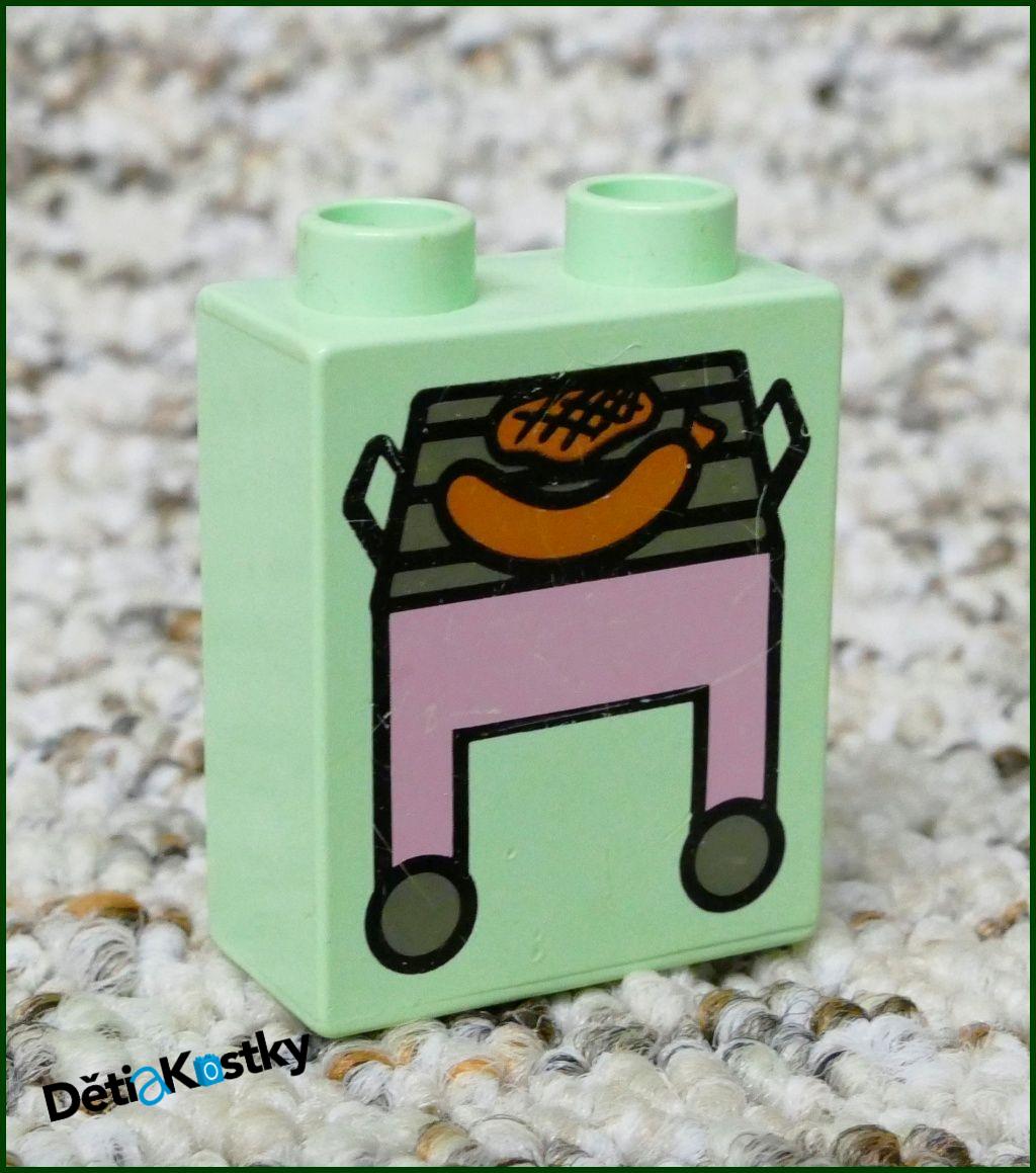 Lego® Duplo® Kostka 1x2x2 Světlounce Zelená - Gril