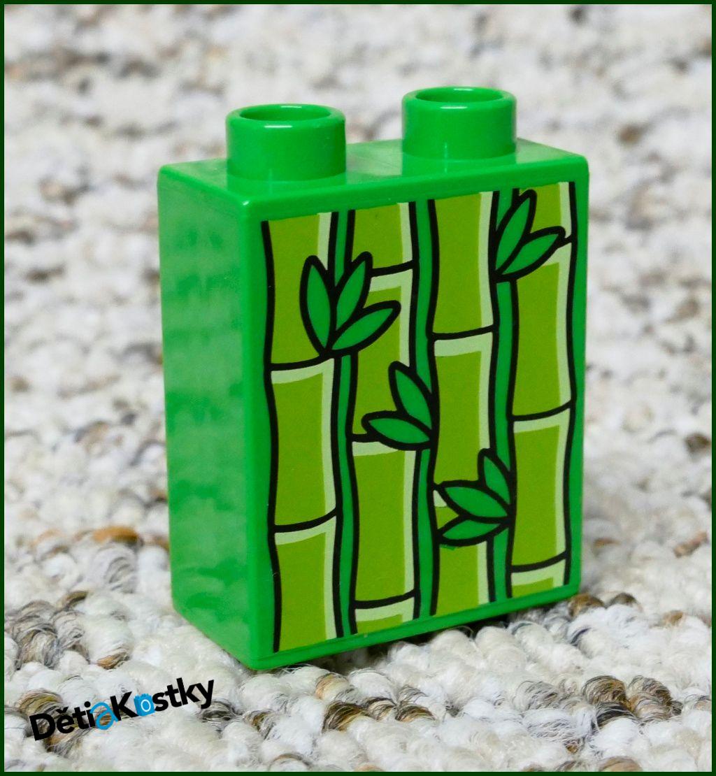 Lego® Duplo® Kostka 1x2x2 Sv. Zelená - Bambus (Novější)