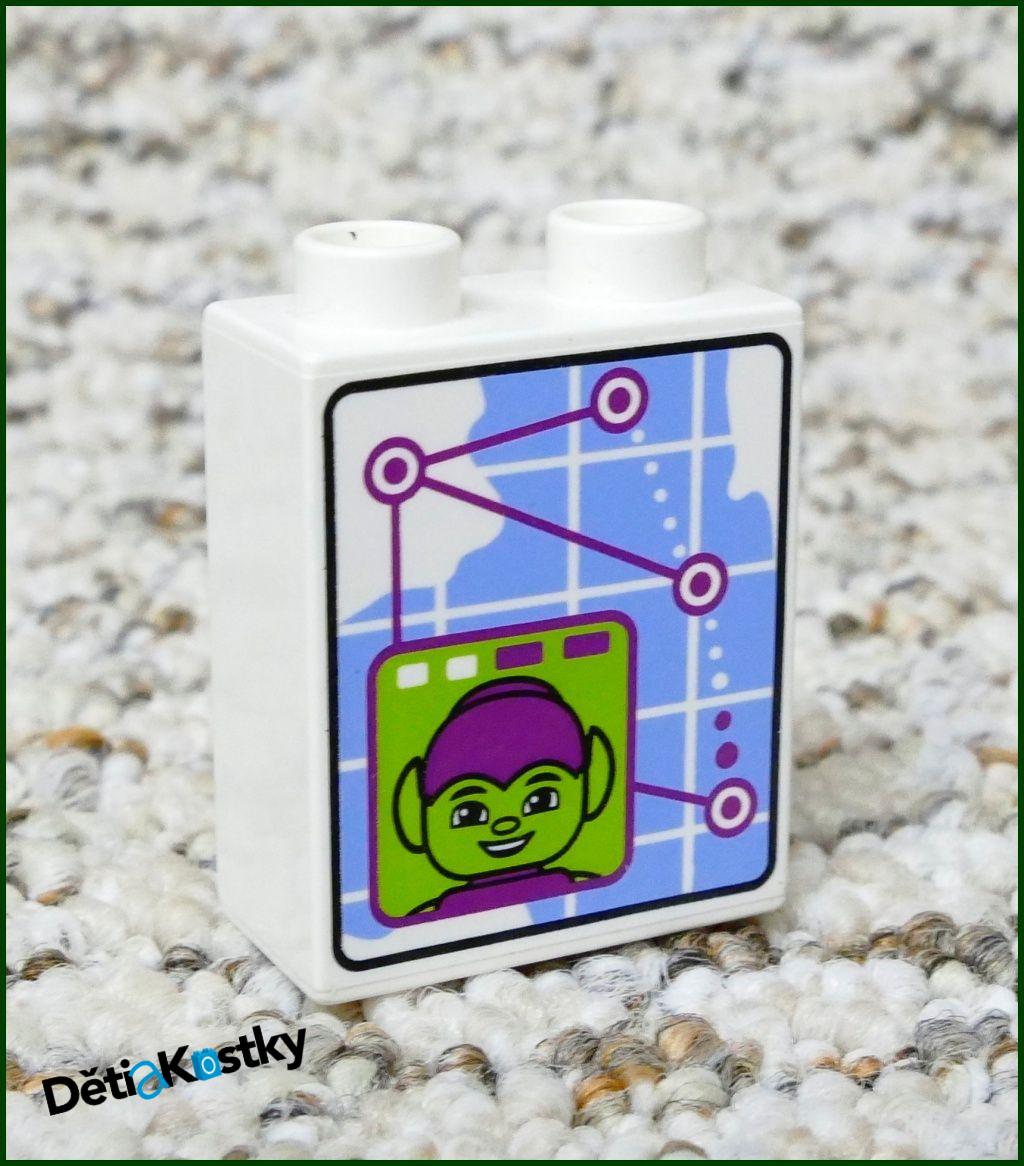 Lego® Duplo® Kostka 1x2x2 Bílá - Goblin a Mapa