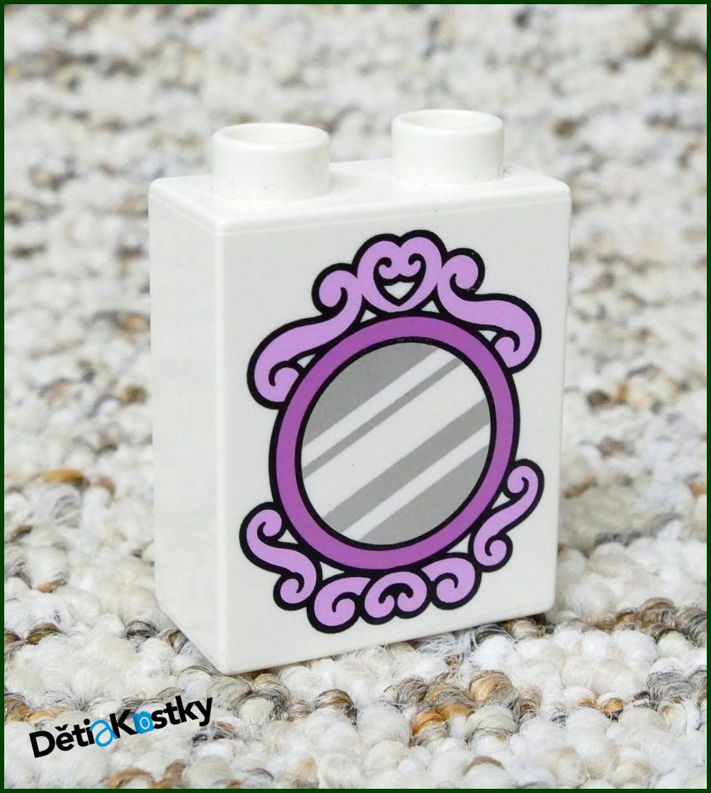 Lego® Duplo® Kostka 1x2x2 Bílá - Růžové Zrcadlo