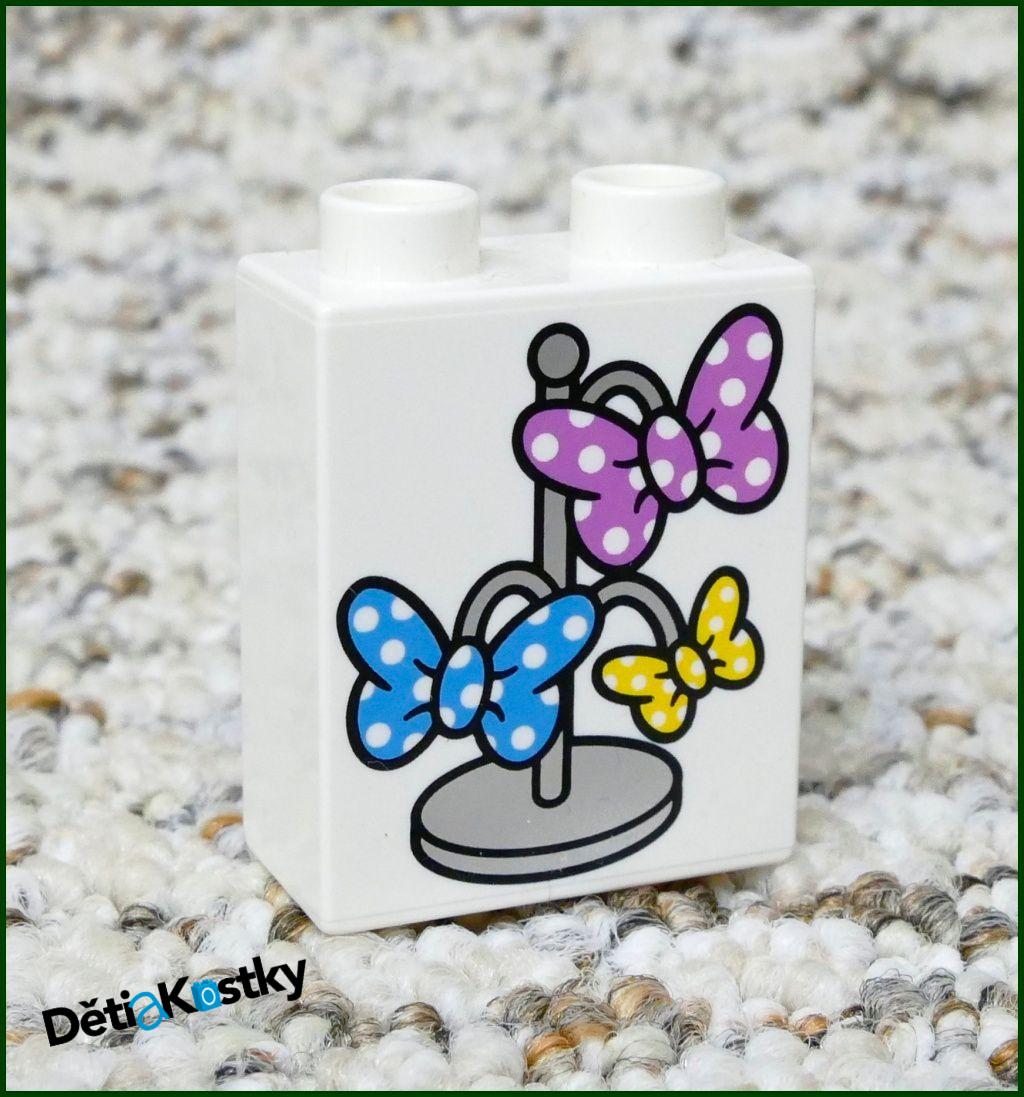 Lego® Duplo® Kostka 1x2x2 Bílá - Stojánek s Mašličkami