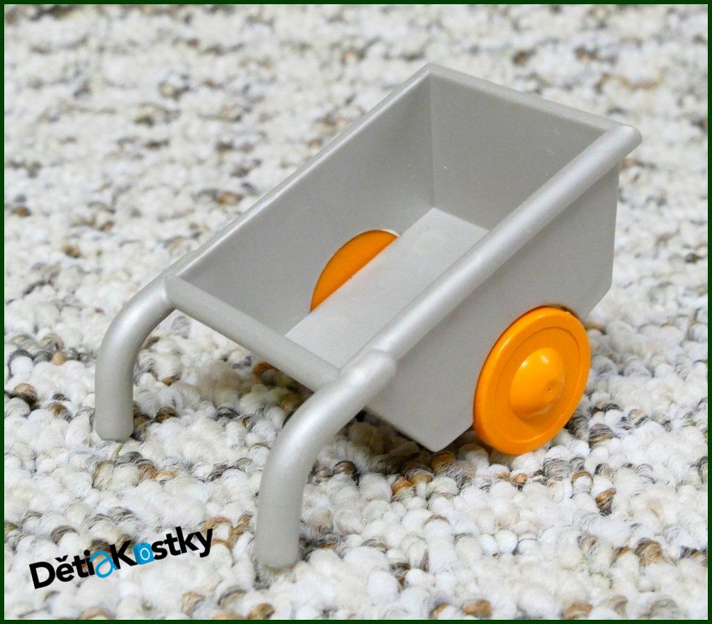 Lego® Duplo® Vozíček (Kolečka) Pro Figurky Šedá - Oranžová Kola