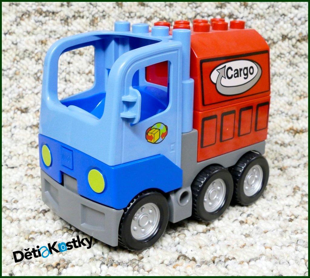 Lego® Duplo® Tahač Modrý s Červeným Kontejnerem Cargo