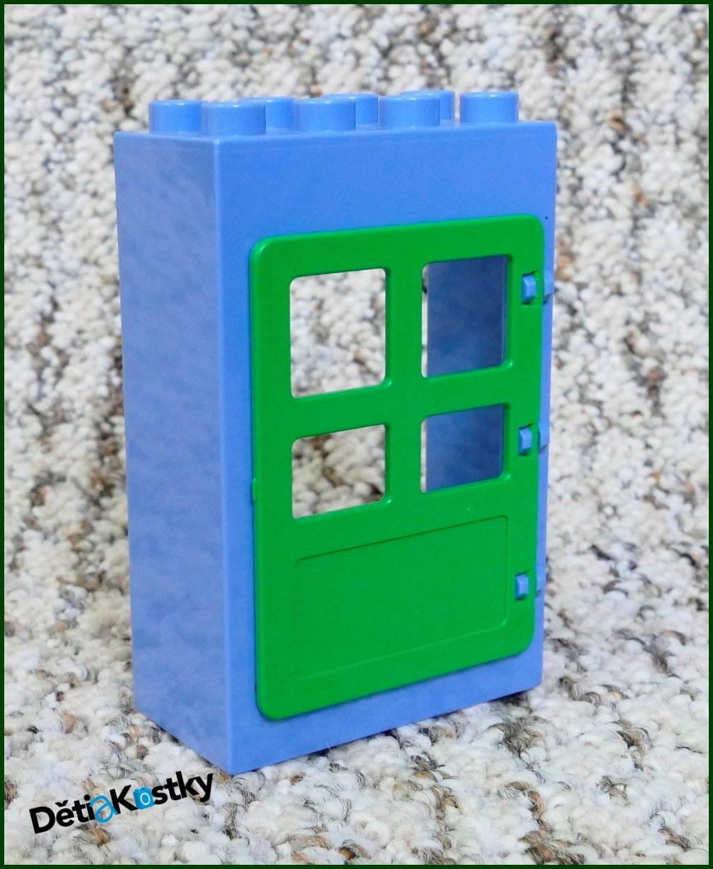 Lego® Duplo® Kostka s Dveřmi Modrá Vysoká - Zelené Dveře
