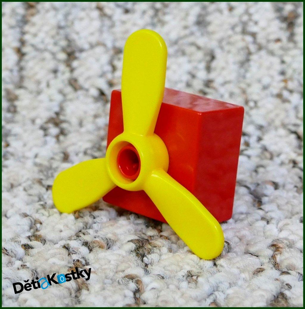 Lego® Duplo® Kostka 2x2 Červená se Žlutou Vrtulí (INV)