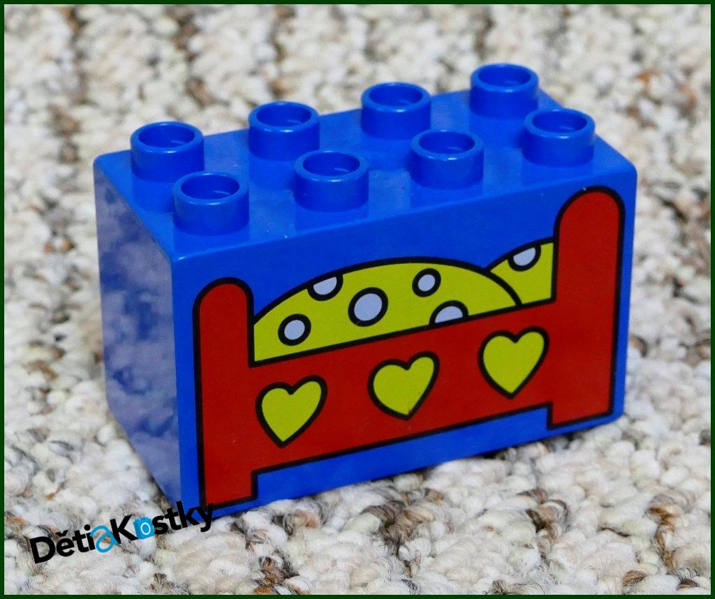 Lego® Duplo® Kostka 2x4x2 Modrá - Obrázek Postýlka