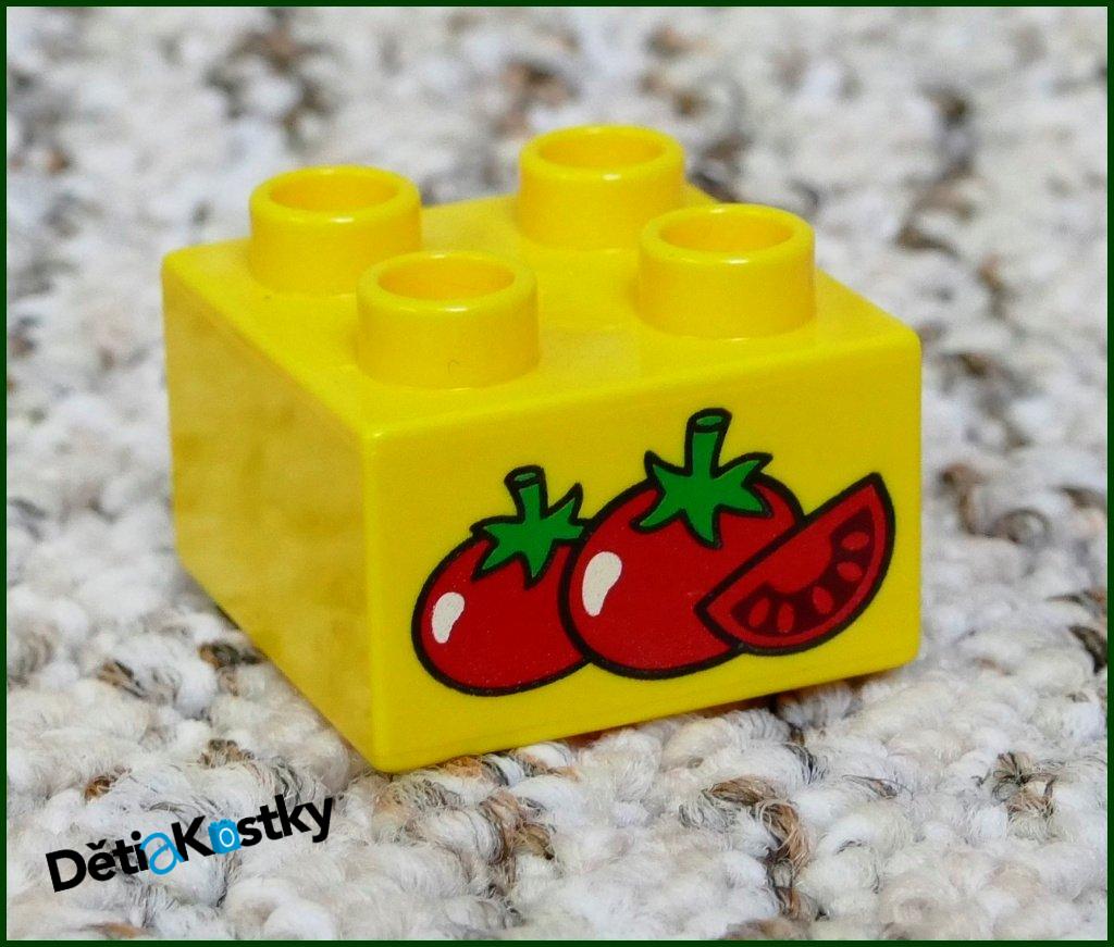 Lego® Duplo® Kostka 2x2 Žlutá - 2 Rajčata