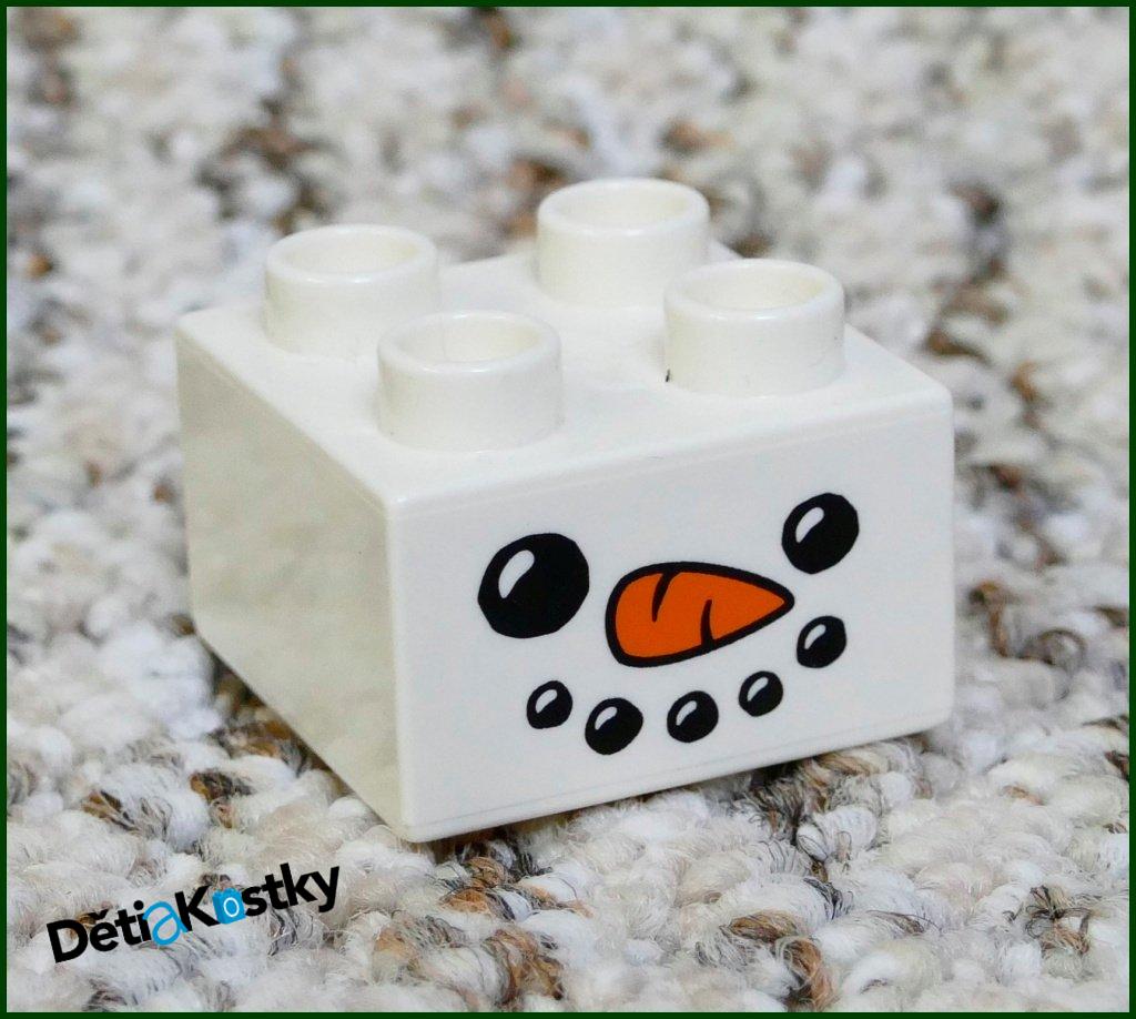 Lego® Duplo® Kostka 2x2 Bílá - Hlava Sněhuláka