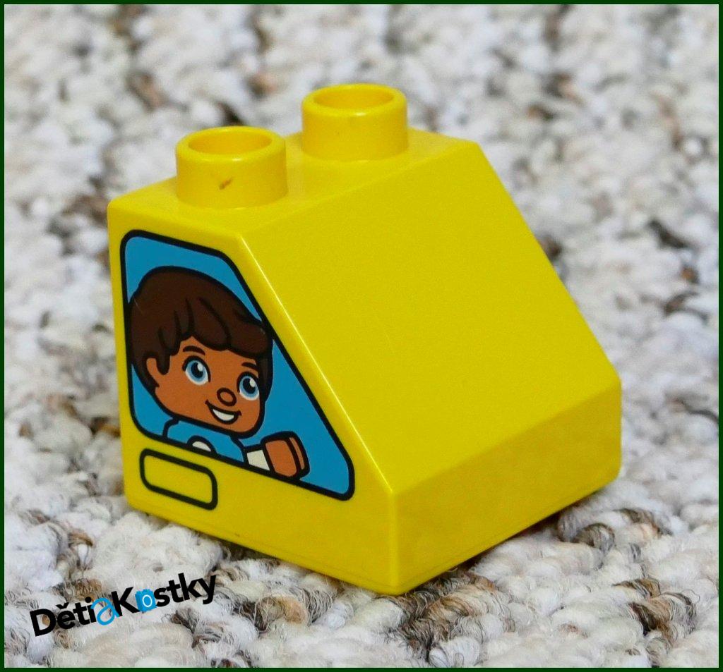 Lego® Duplo® Kostka 2x2 Žlutá Zkosená - Holka a Kluk - Obě Strany