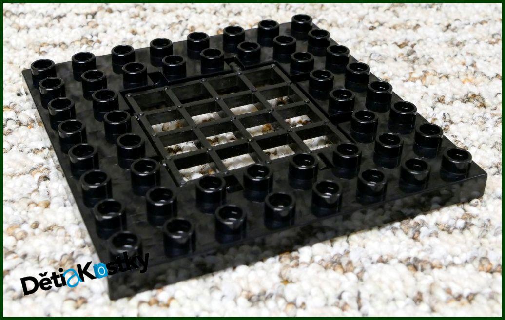 Lego® Duplo® Podložka/Deska 8x8 s Mříží Černá (Černá Mříž)