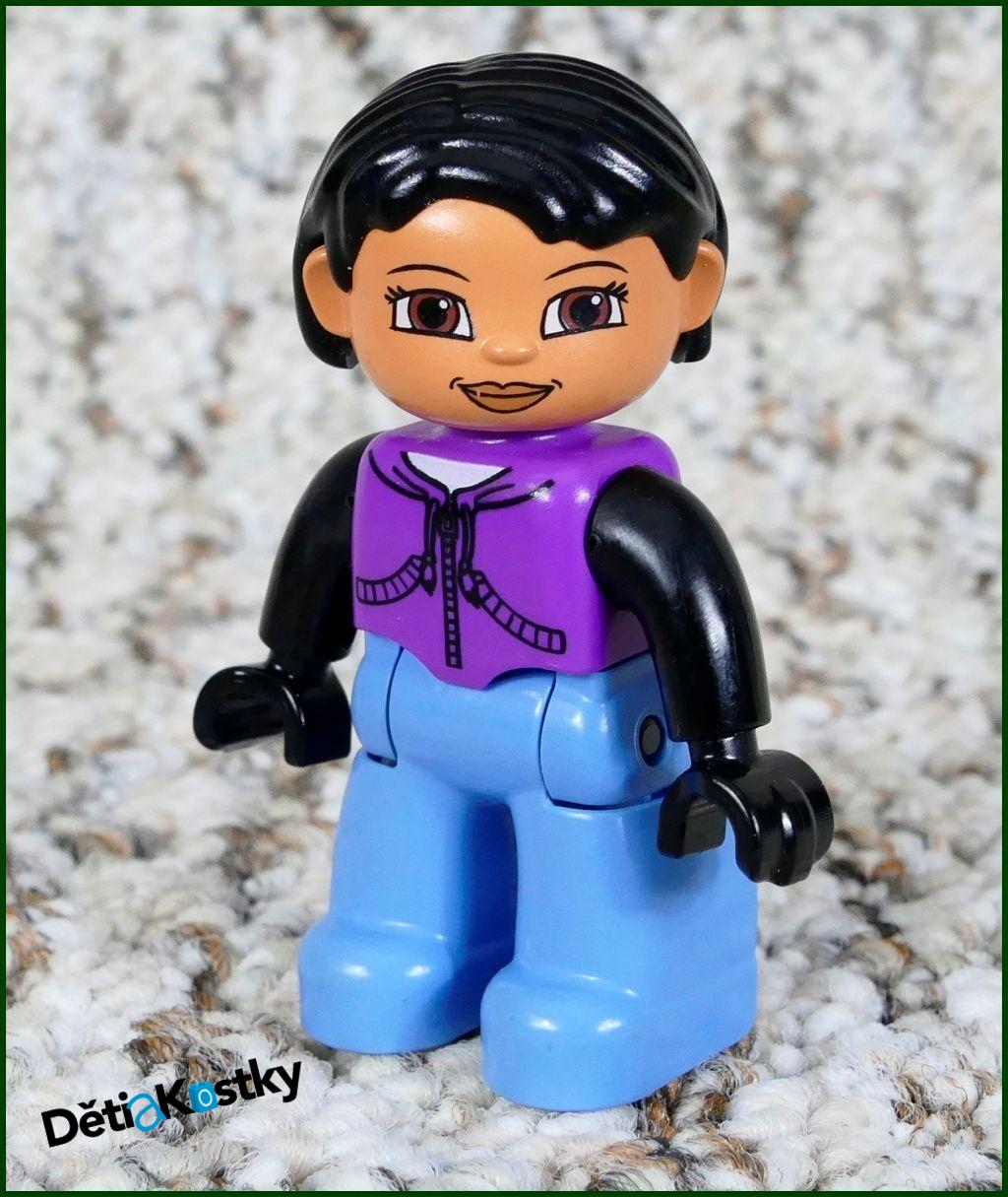 Lego® Duplo® Figurka Maminka Modro/Fialová - Černé Ruce