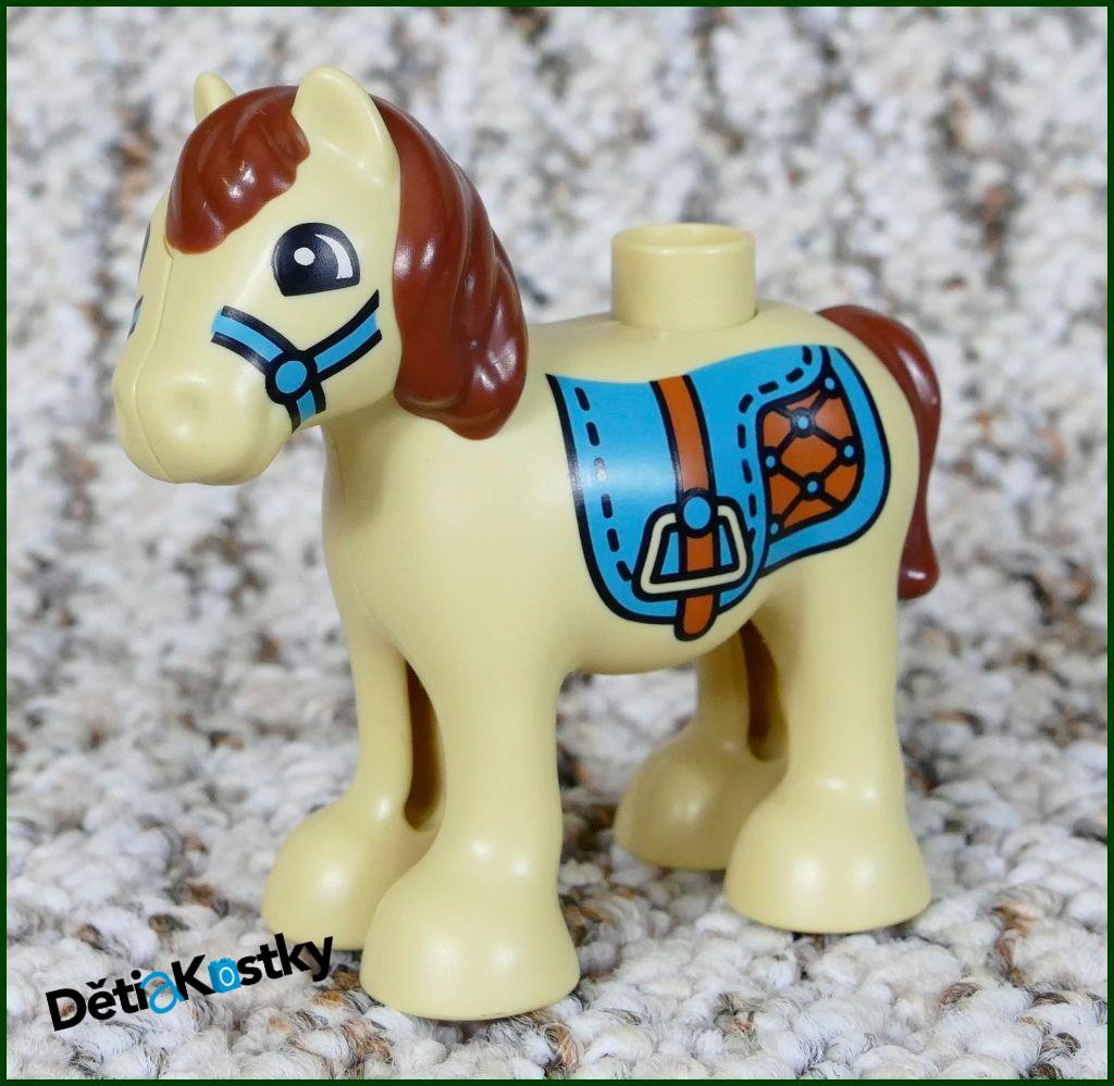 Lego® Duplo® Poník Béžový - Hnědá Hříva (Potisk Sedlo)