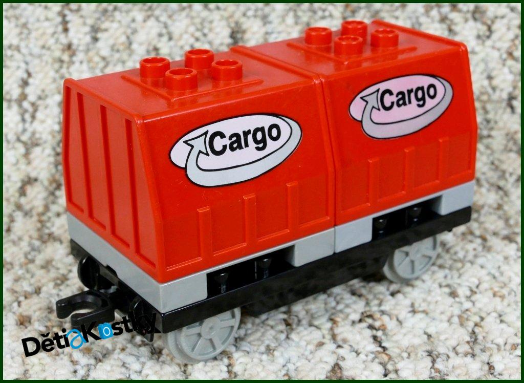 Lego® Duplo® Vagon - Kontejnery Cargo Palety - Červené
