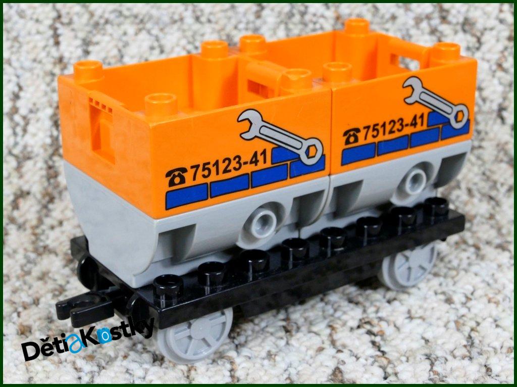Lego® Duplo® Vagon - Šedé Korby s Oranžovými Servis